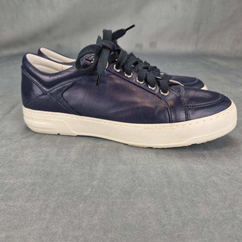 Salvatore Ferragamo Low Cut Casual Soft Leather Navy Fashion Sneakers Womens 8